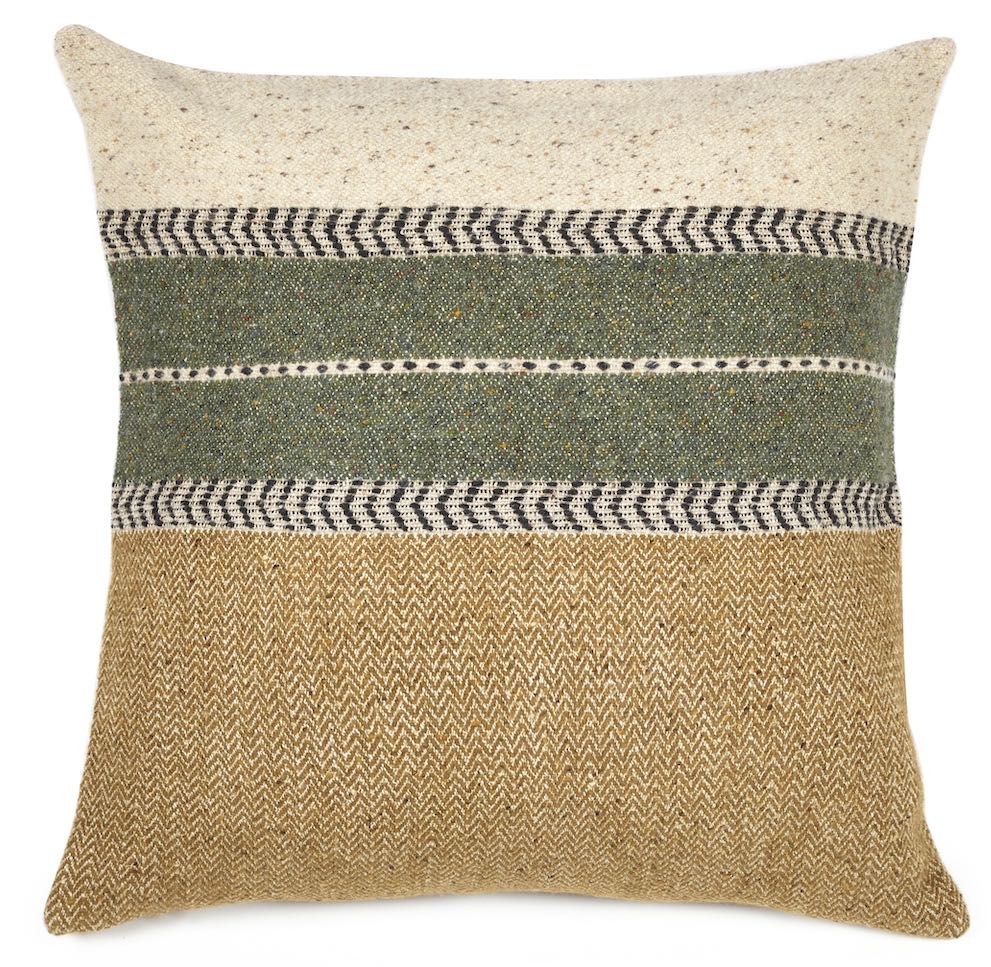 Libeco Kissenbezug Montana camel/grün/beige Libeco Kissenbezug Montana camel/grün/beige