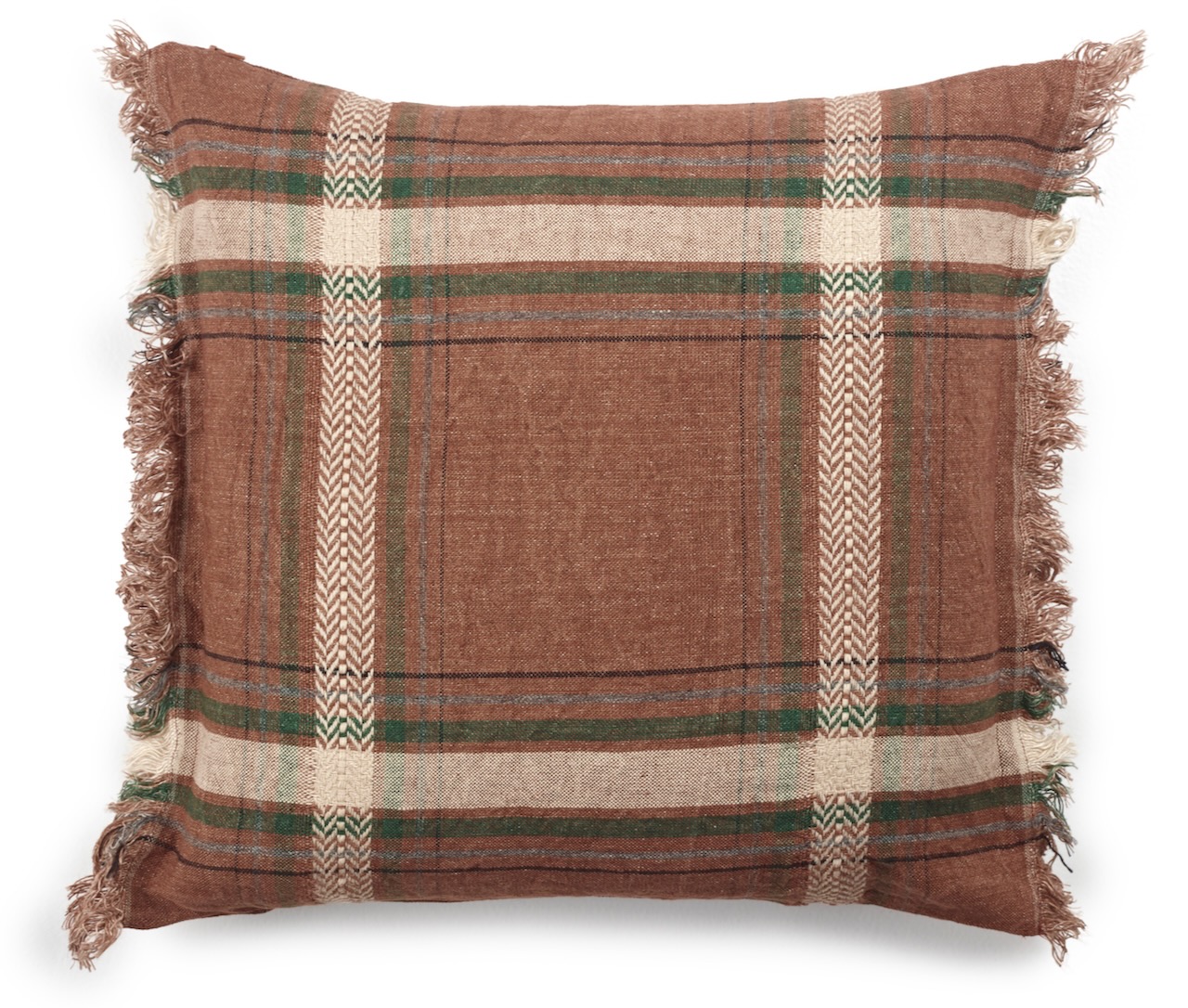 Libeco Kissenbezug Rowan Karo rotbraun/grün/grau/schwarz/offwhit Libeco Kissenbezug Rowan Karo rotbraun/grün/grau/schwarz/offwhit