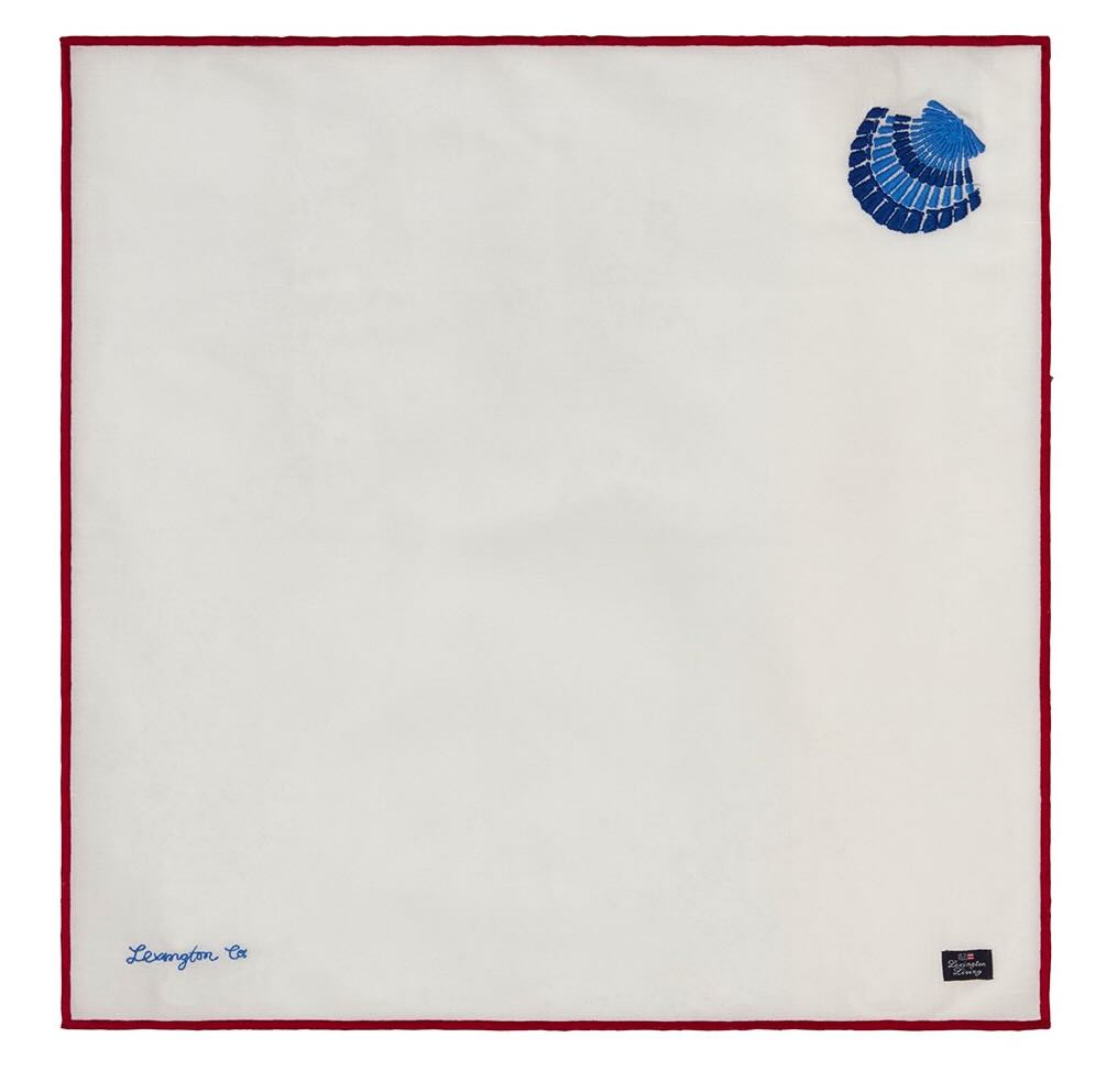 Lexington Serviette Muschel weiß/blau/rot