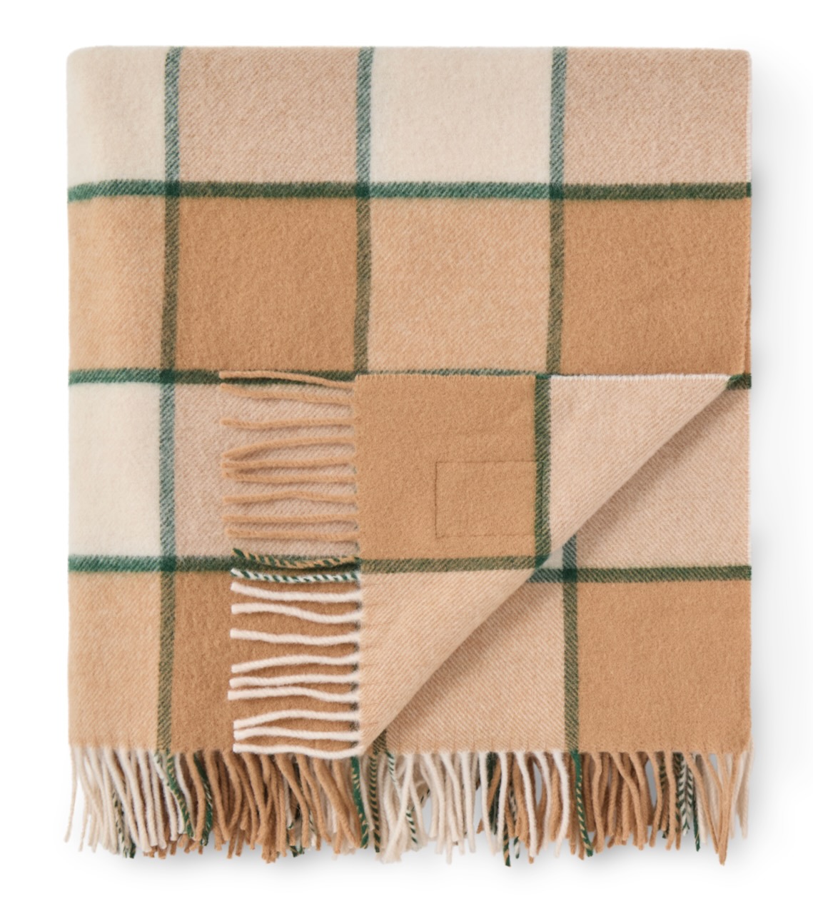 Lexington Decke Wool Throw Karo beige/offwhite/grün