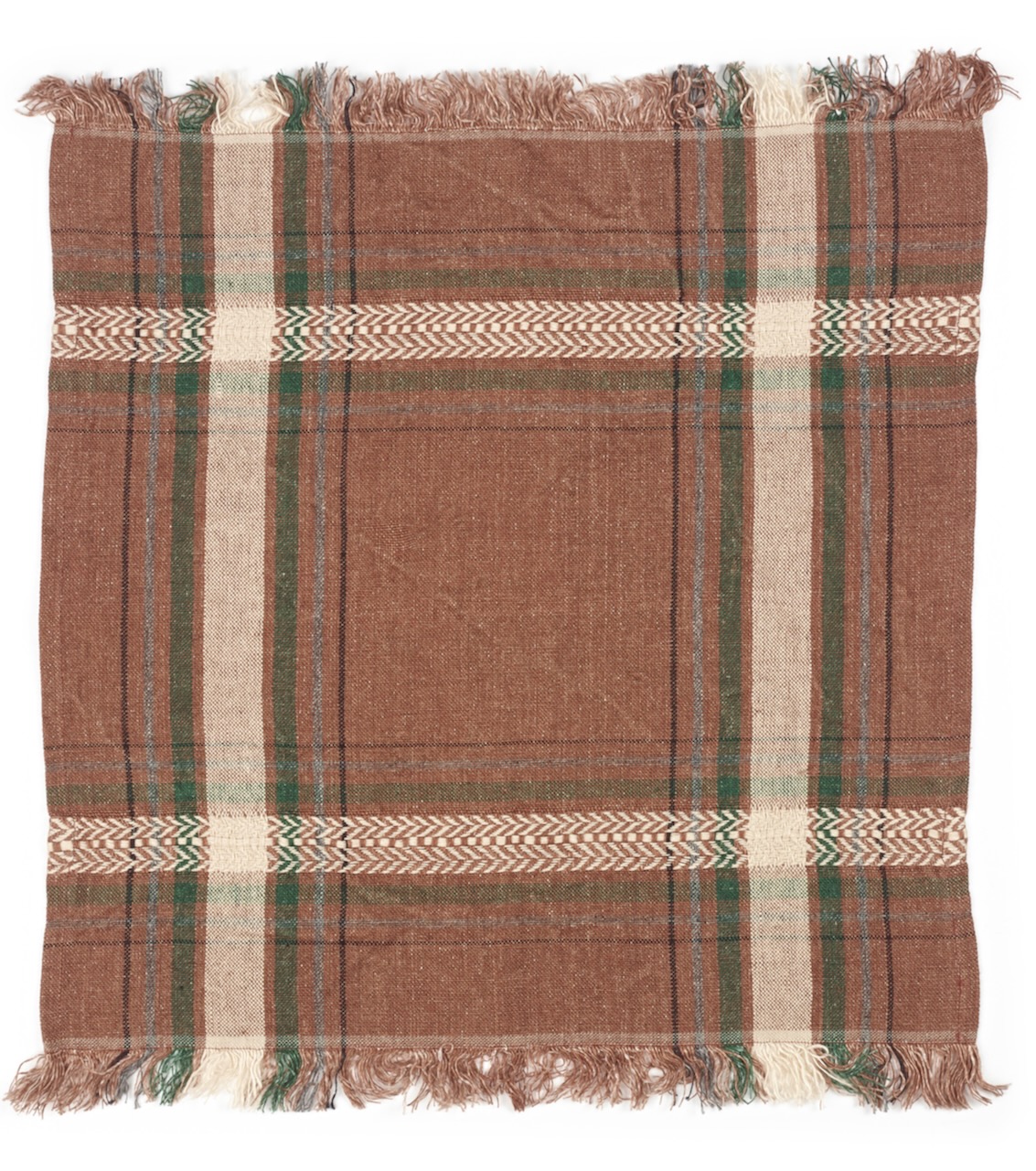 Libeco Serviette Rowan Karo rotbraun/grün/grau/schwarz/offwhite