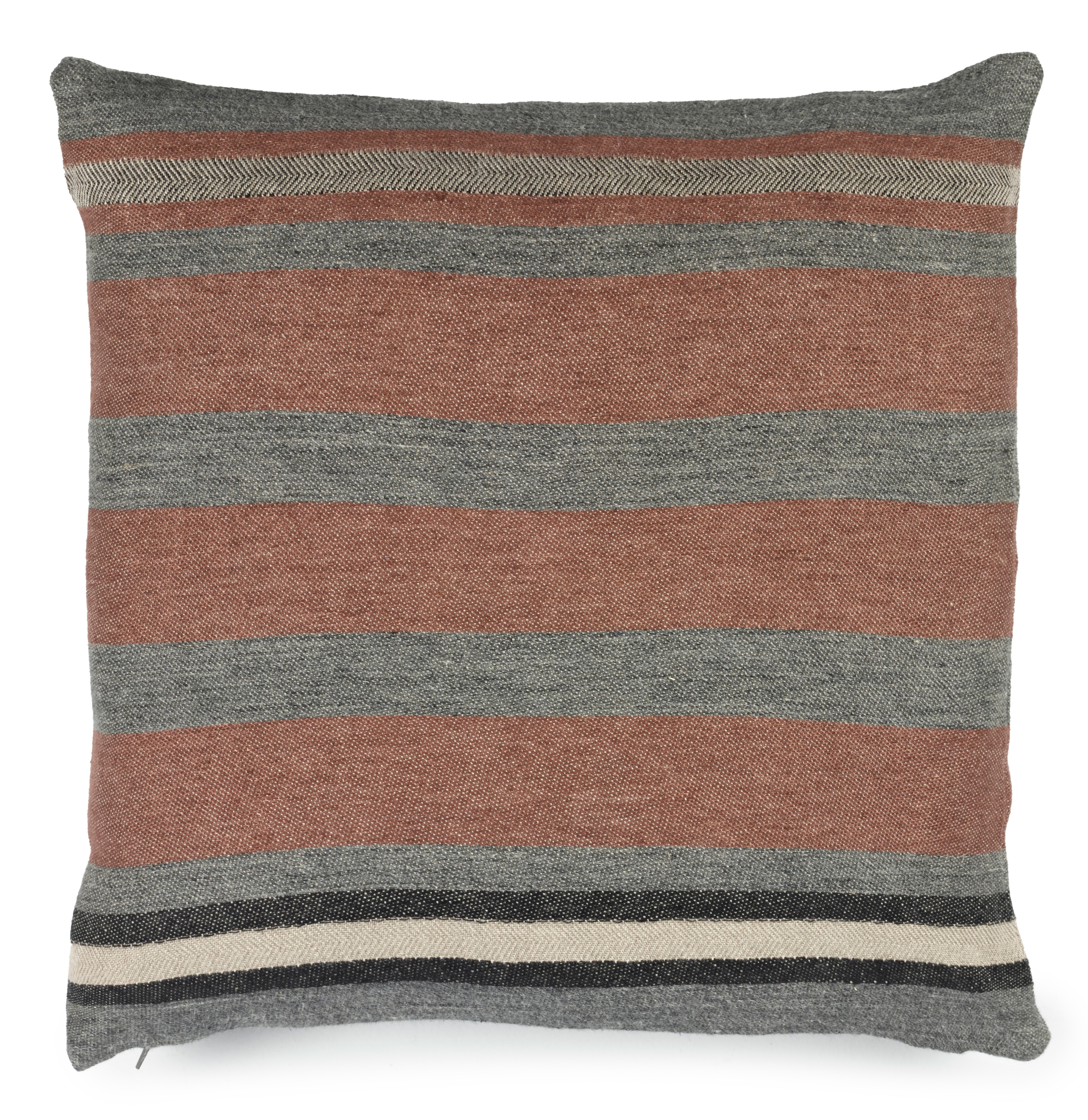 Libeco Kissenbezug Sienna Stripe braun/grau/schwarz/natur 50x50 cm Libeco Kissenbezug Sienna Stripe braun/grau/schwarz/natur 50x50 cm