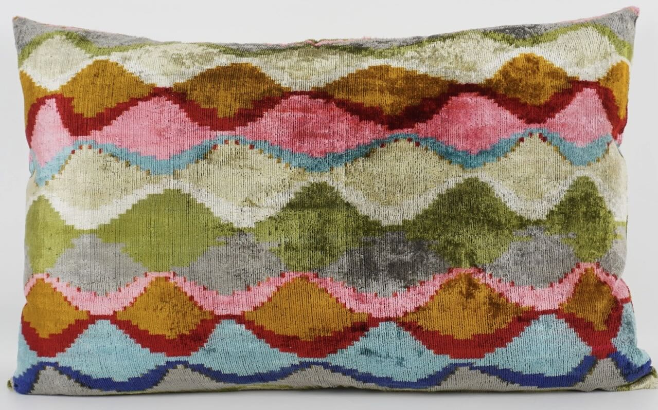 Kissenbezug Seide Rauten multi 40x60 cm