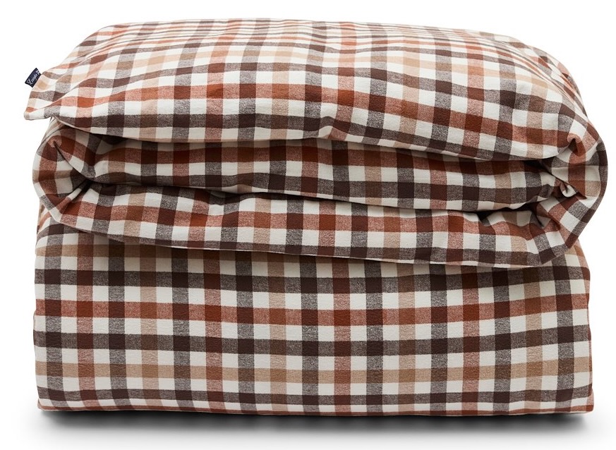 Lexington Bettwäsche-Set Karo Flanell rost/braun/offwhite