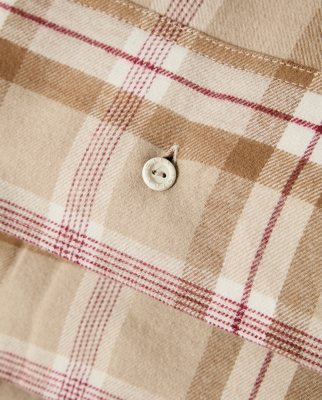 Lexington Bettwäsche-Set Flanell Karo beige/offwhite/feige 135x200/80x80