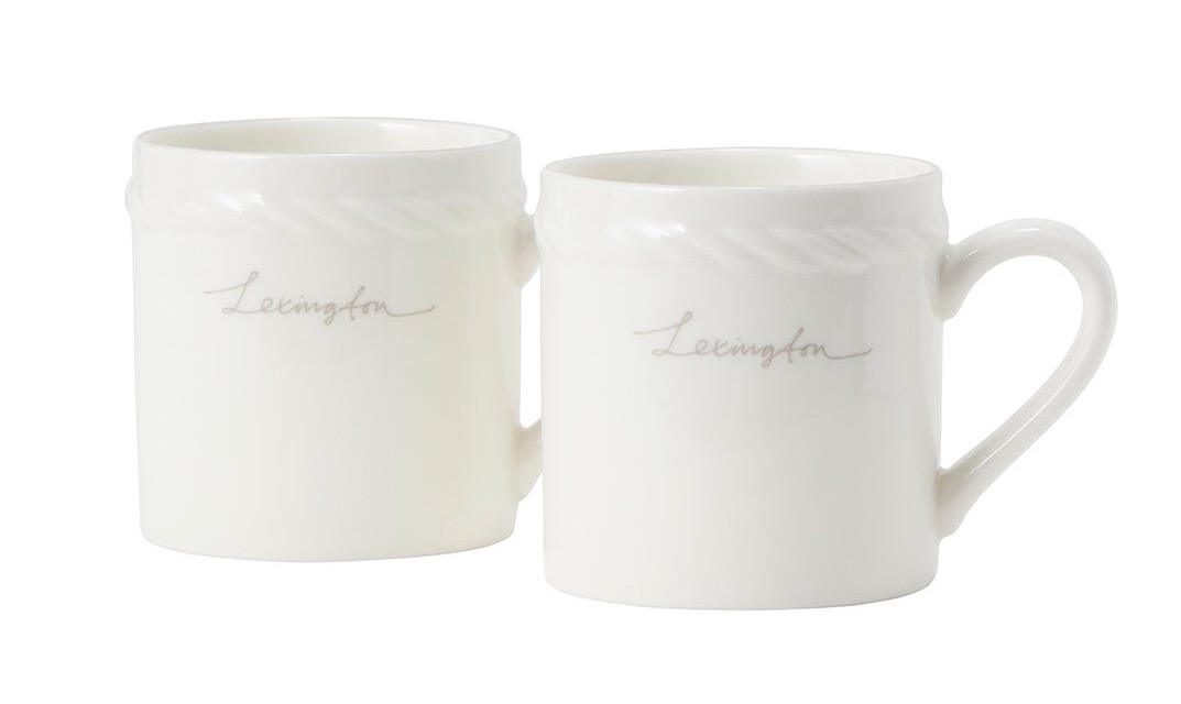Lexington Espressotasse Details Porzellan weiß/beige 2er-Set Lexington Espressotasse Details Porzellan weiß/beige 2er-Set