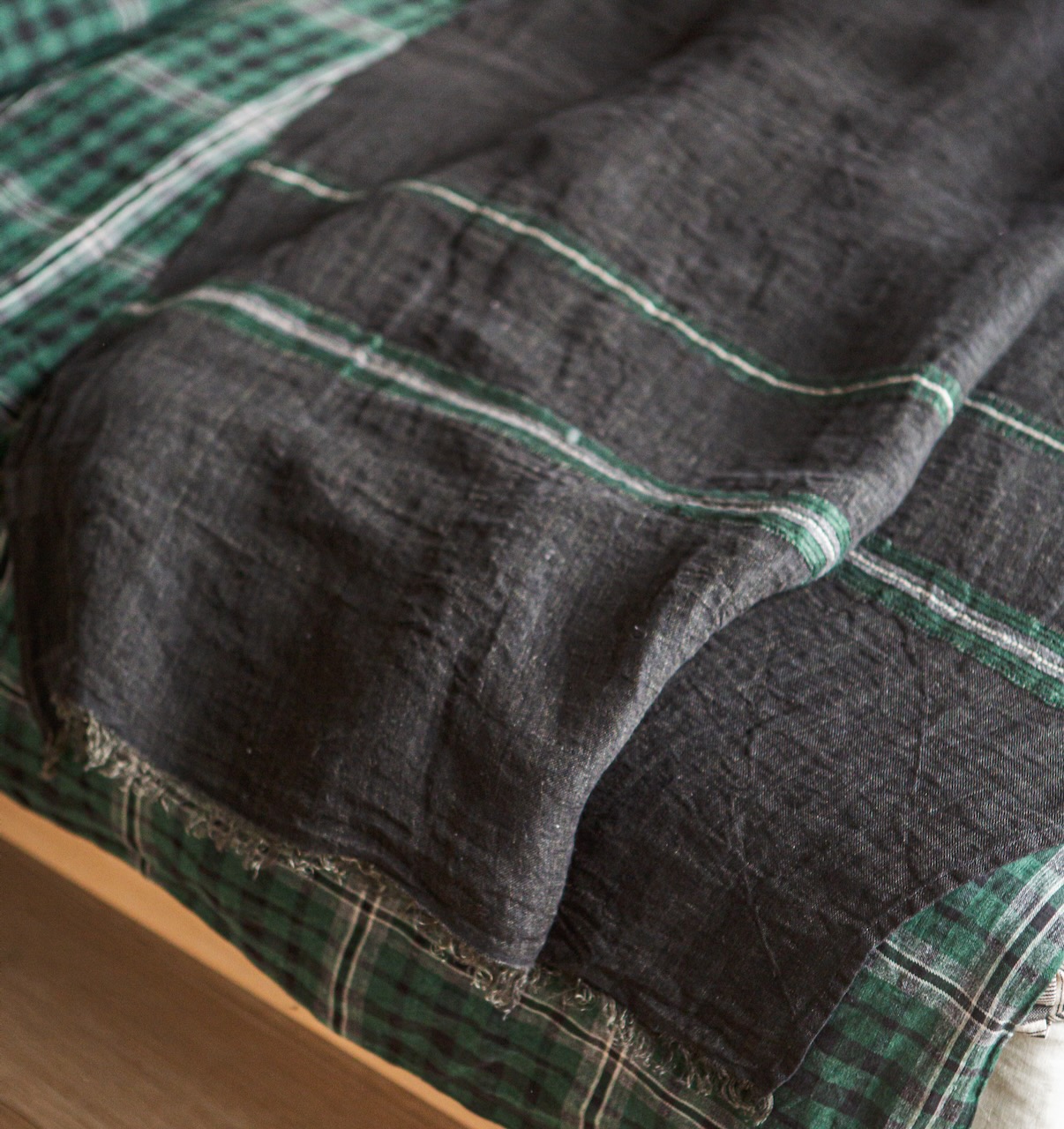 Libeco Plaid Stella stripe anthrazit/grün/offwhite Libeco Plaid Stella stripe anthrazit/grün/offwhite