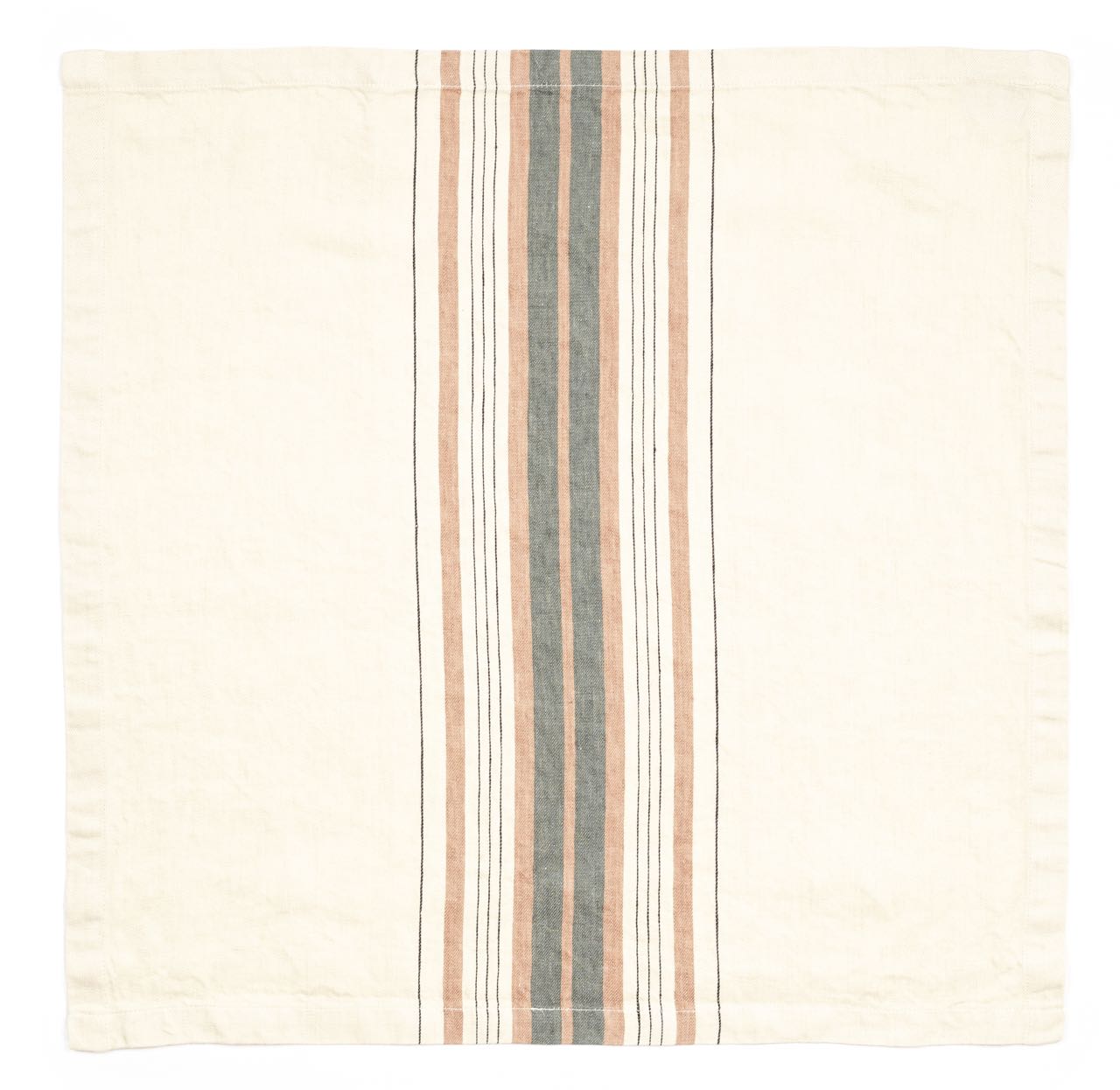 Libeco Serviette Gypsum Stripe natur/grün/braun