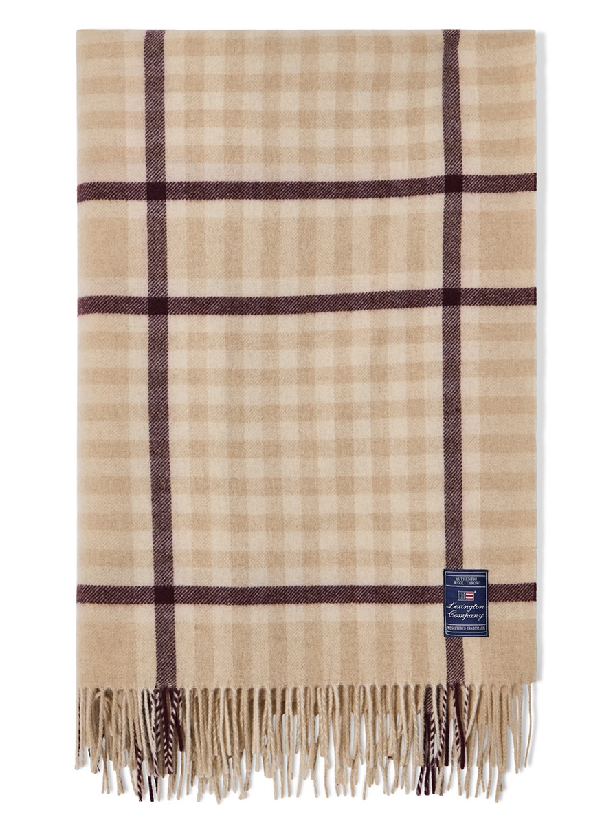 Lexington Decke Wool Throw Karo beige/offwhite/dunkelrot Lexington Decke Wool Throw Karo beige/offwhite/dunkelrot