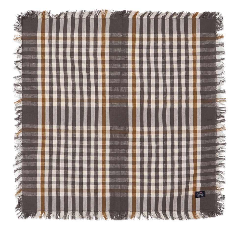 Lexington Serviette Karo grau/offwhite/caramel