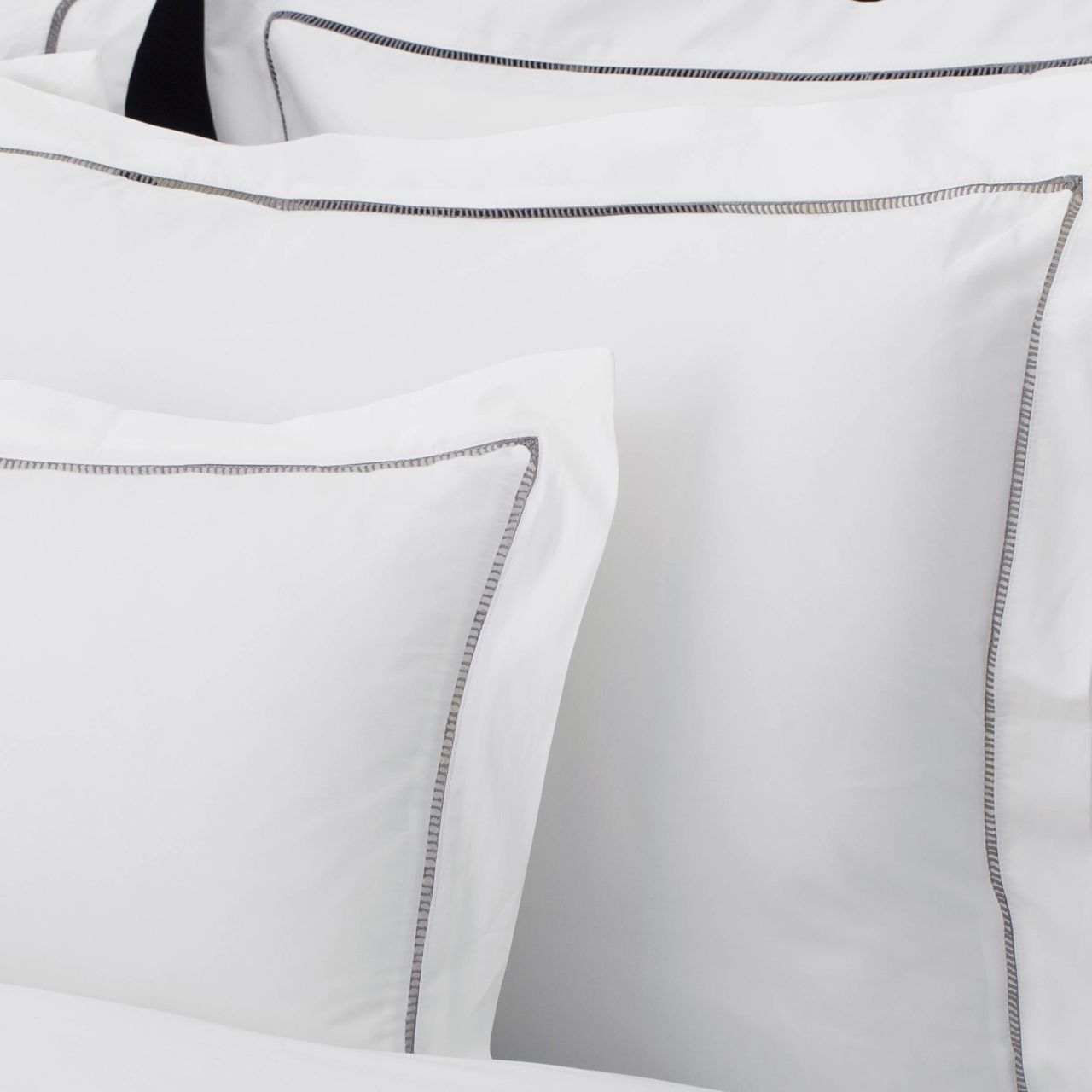 Flamant Bettwäsche-Set Hemstitch weiß/grau 155X220 cm + 40x80 cm