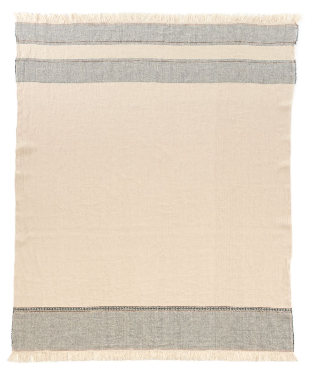 Libeco Plaid Loulida natur/grün-grau/braun