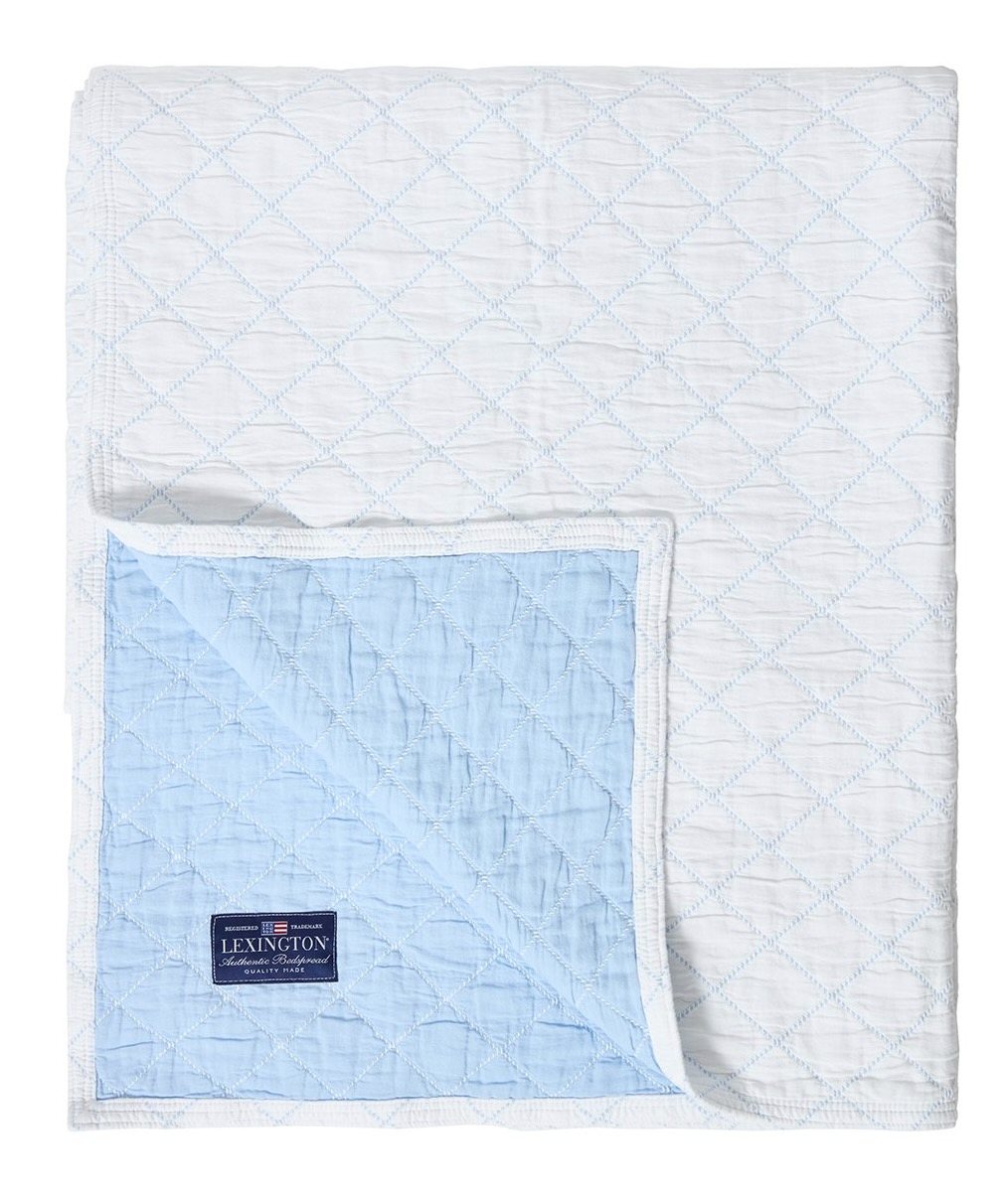 Lexington Tagesdecke Quilt Karo weiß/blau