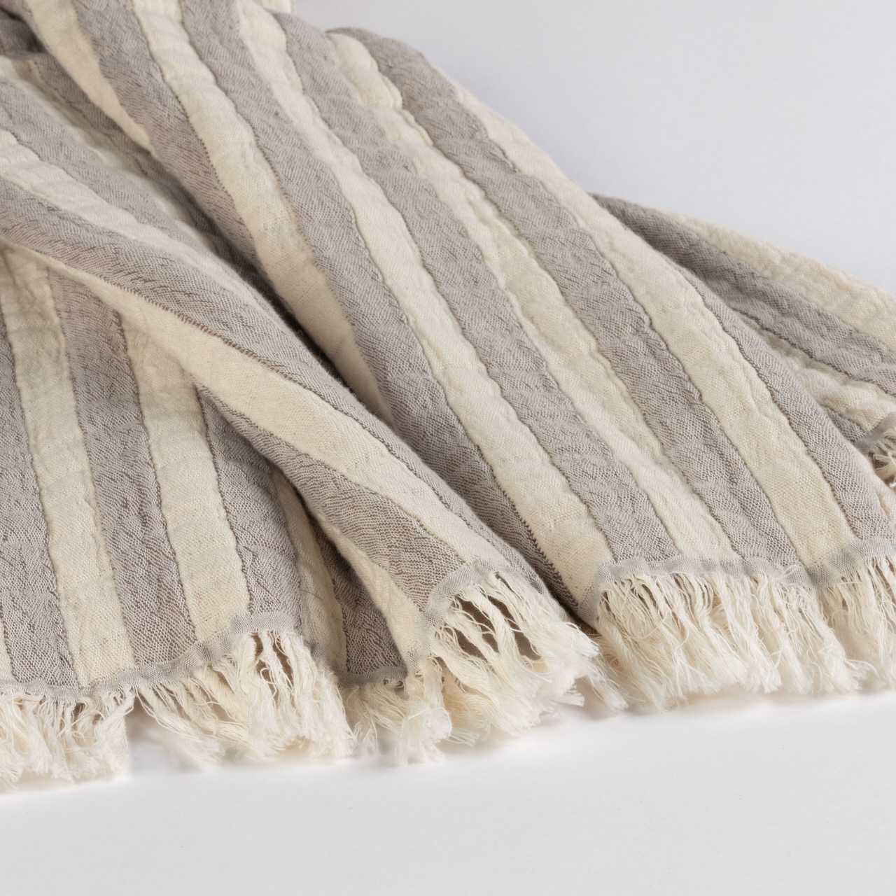 Evelyn Kahle Plaid Stripes grau/offwhite 130x170 cm Evelyn Kahle Plaid Stripes grau/offwhite 130x170 cm