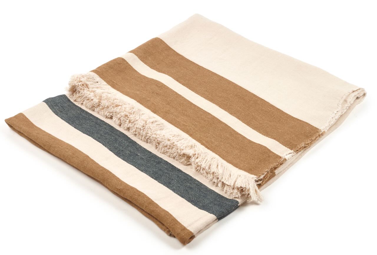 Libeco Plaid Julian natur/graublau/braun