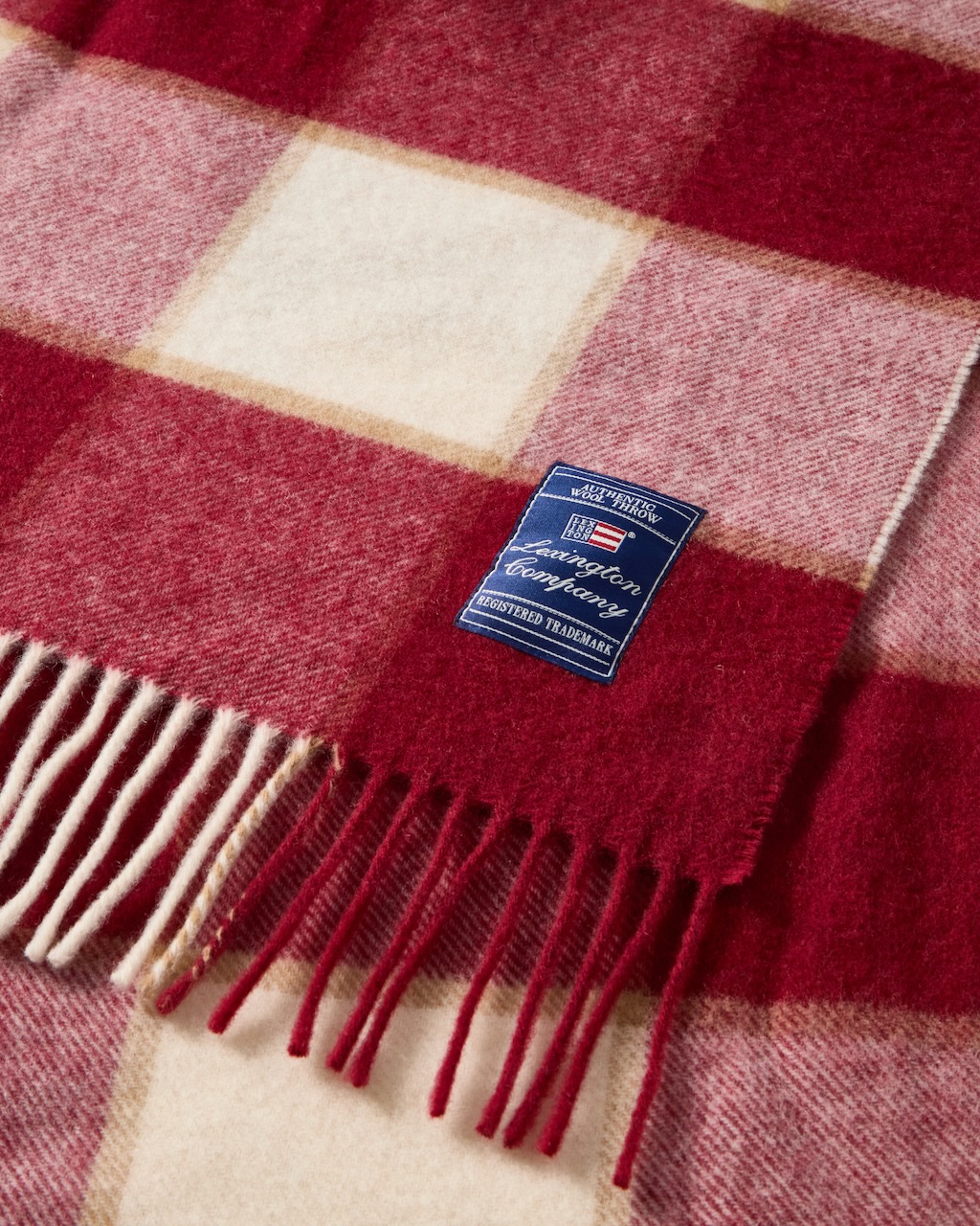 Lexington Decke Wool Throw Karo rot/offwhite/beige Lexington Decke Wool Throw Karo rot/offwhite/beige