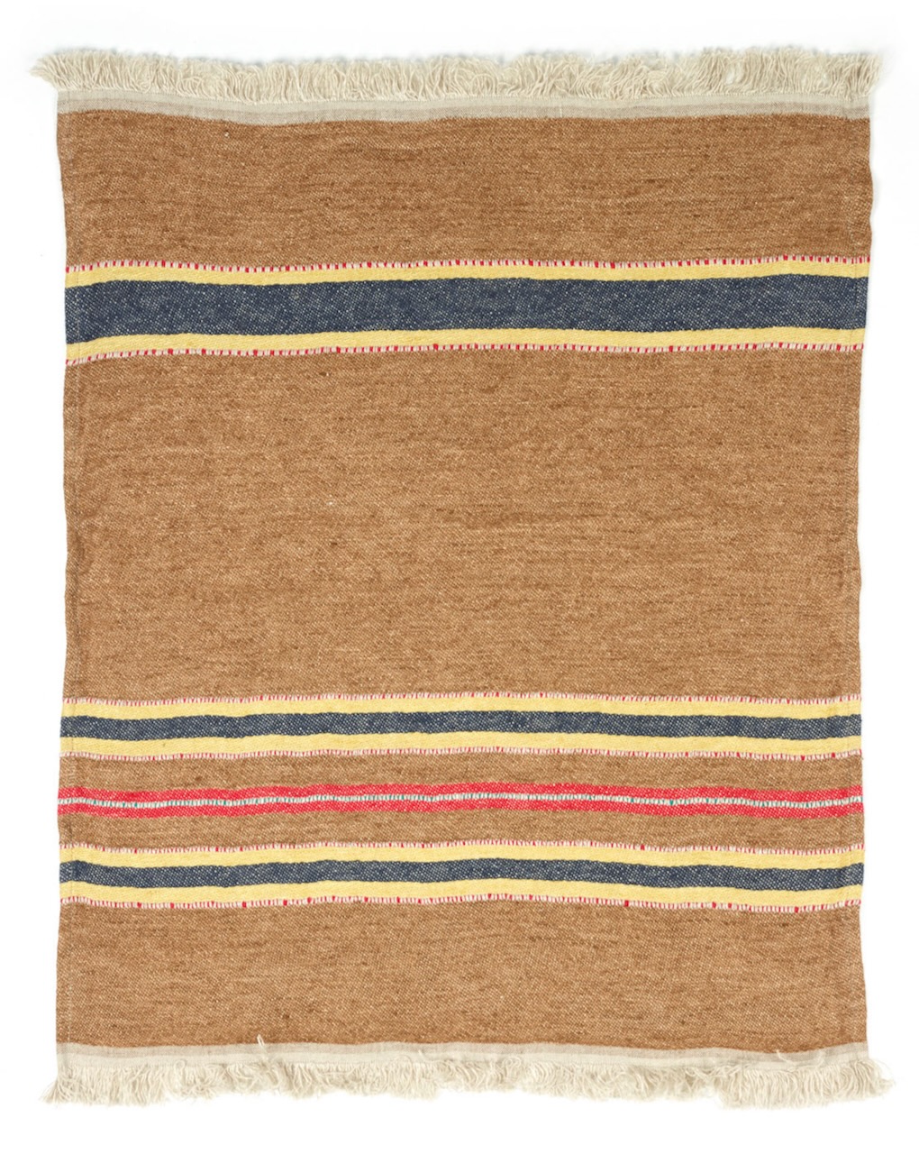 Libeco Leinenplaid Camp Stripe cognac/blau/gelb/rot