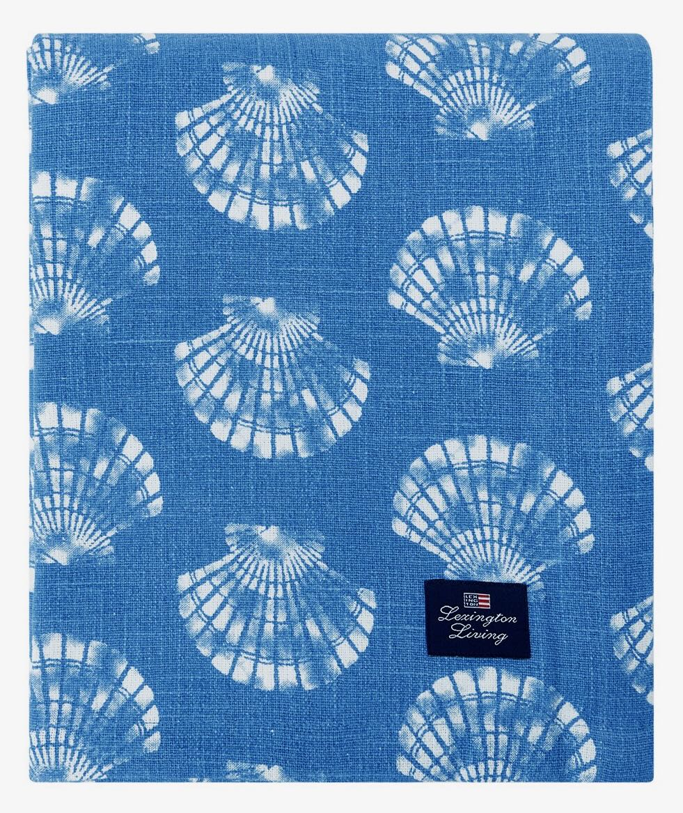 Lexington Tischdecke Muschel blau/weiß