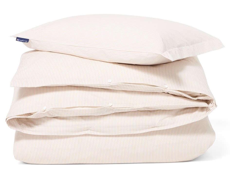 Lexington Bettwäsche-Set Satin Streifen beige/weiß