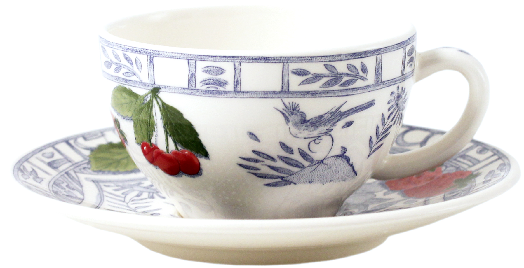 Gien Oiseau Bleu Fruits Kaffee/Teetasse Gien Oiseau Bleu Fruits Kaffee/Teetasse