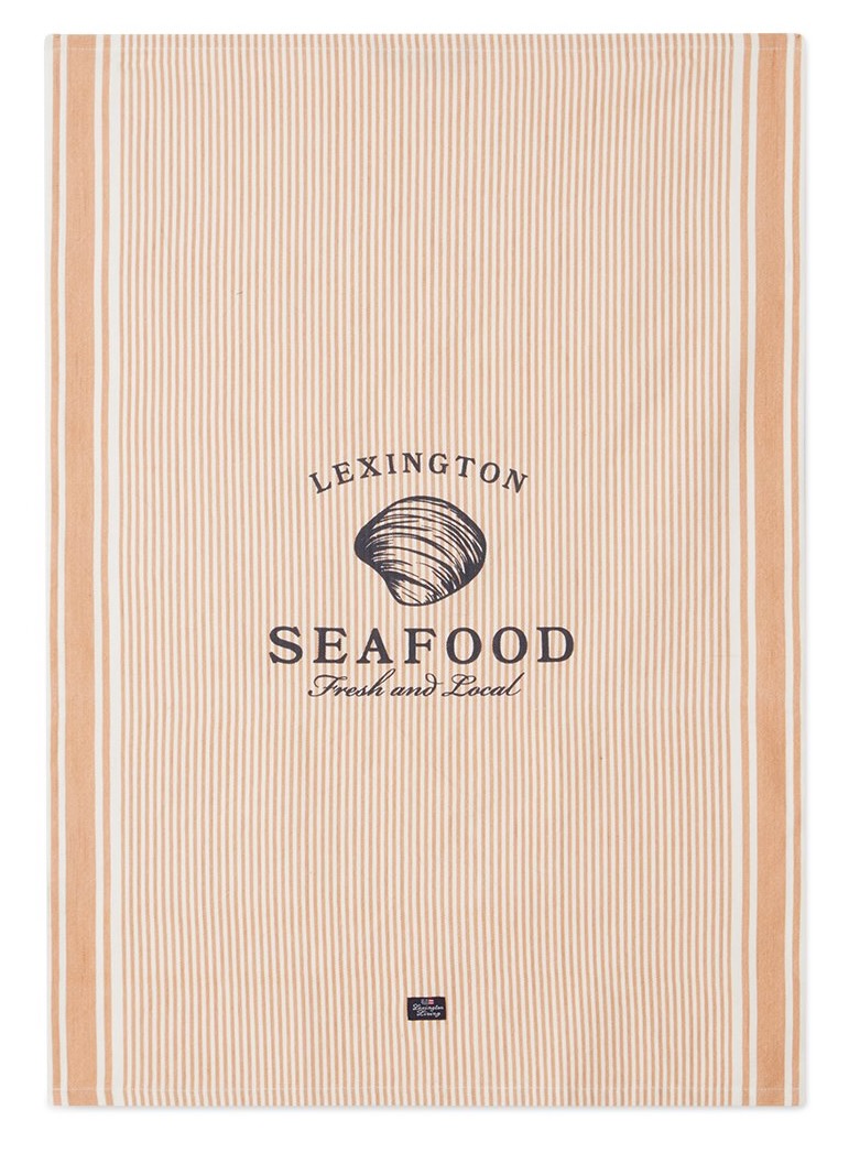 Lexington Geschirrtuch Seafood Streifen beige/weiß