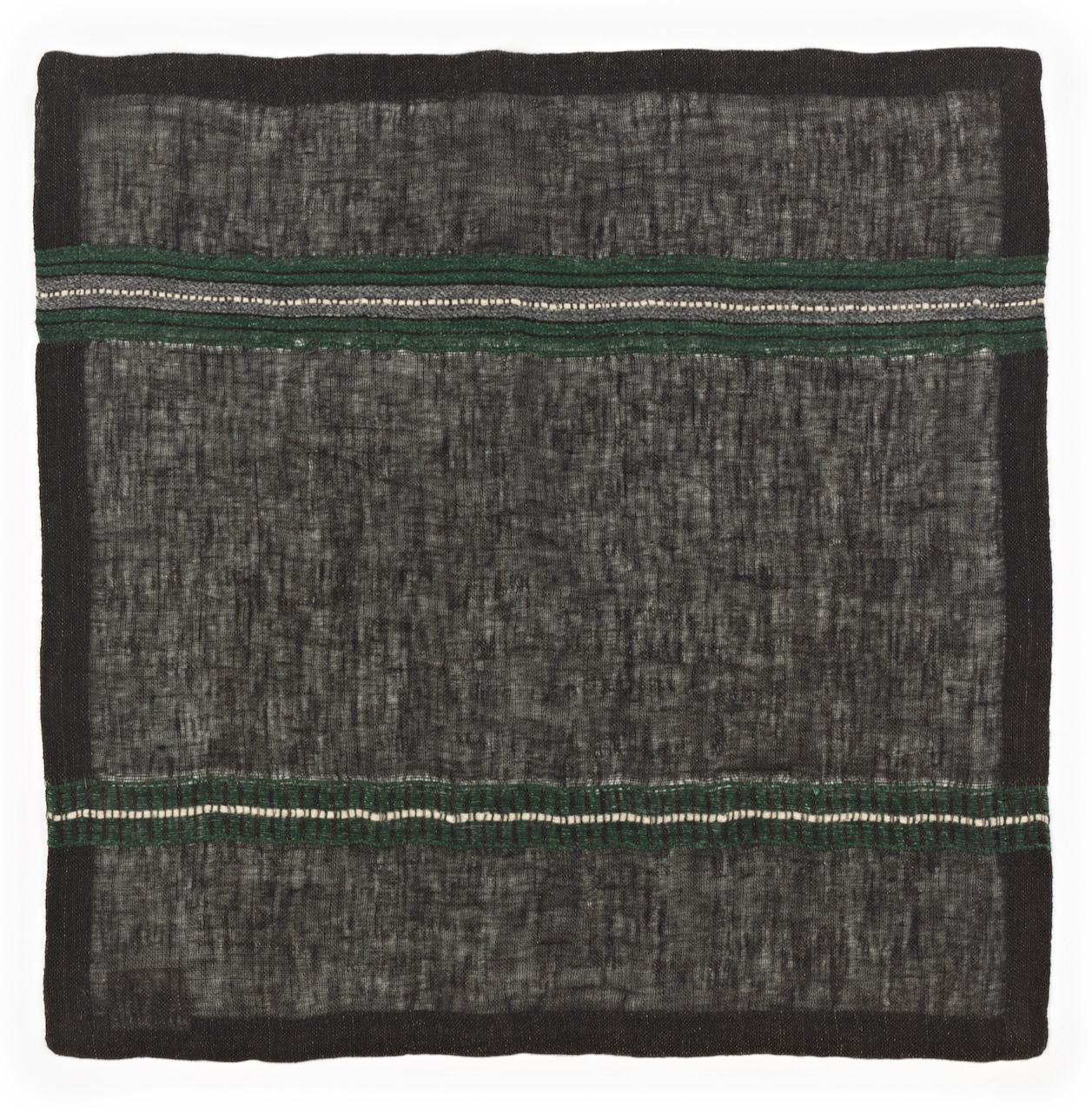 Libeco Serviette Stella stripe anthrazit/grün/offwhite