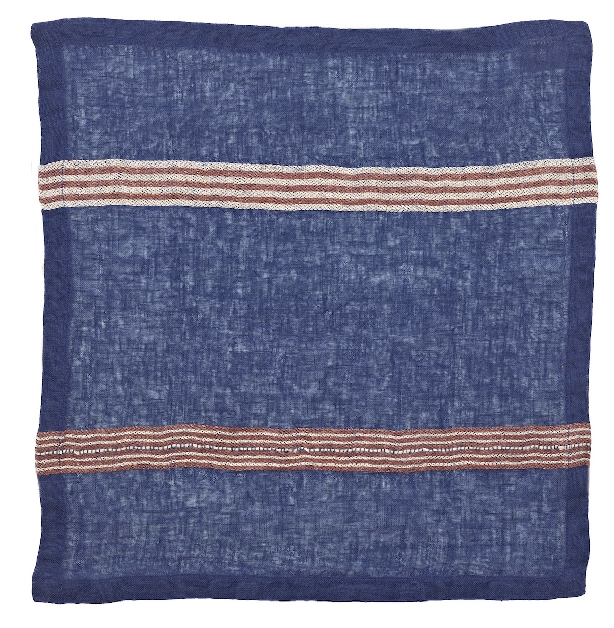 Libeco Serviette Noa stripe indigo/braun/ecrue