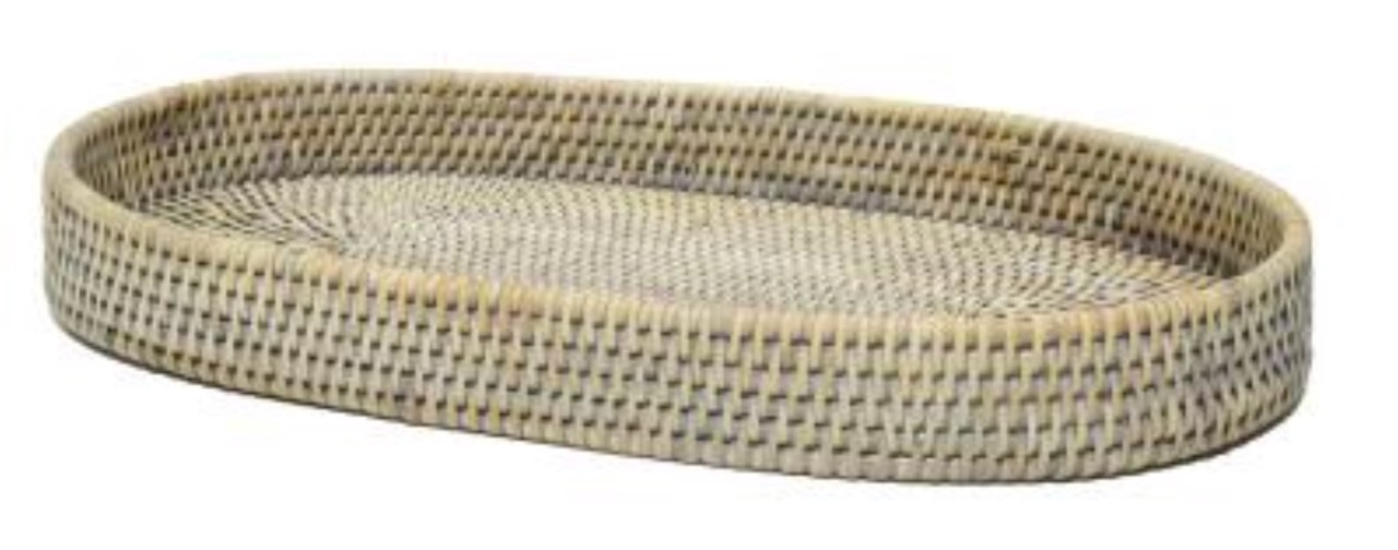 Tablett oval Togo grau