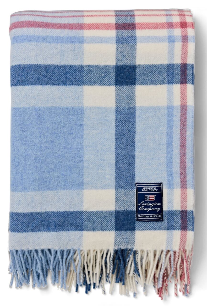 Lexington Decke Wool Throw Karo blau/weiß/rot Lexington Decke Wool Throw Karo blau/weiß/rot