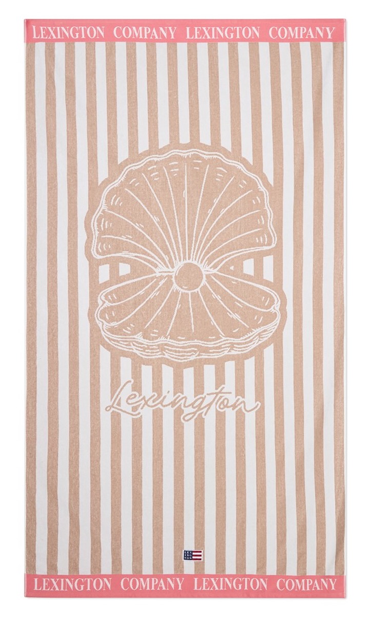 Lexington Strandtuch Muschel beige/weiß/beige