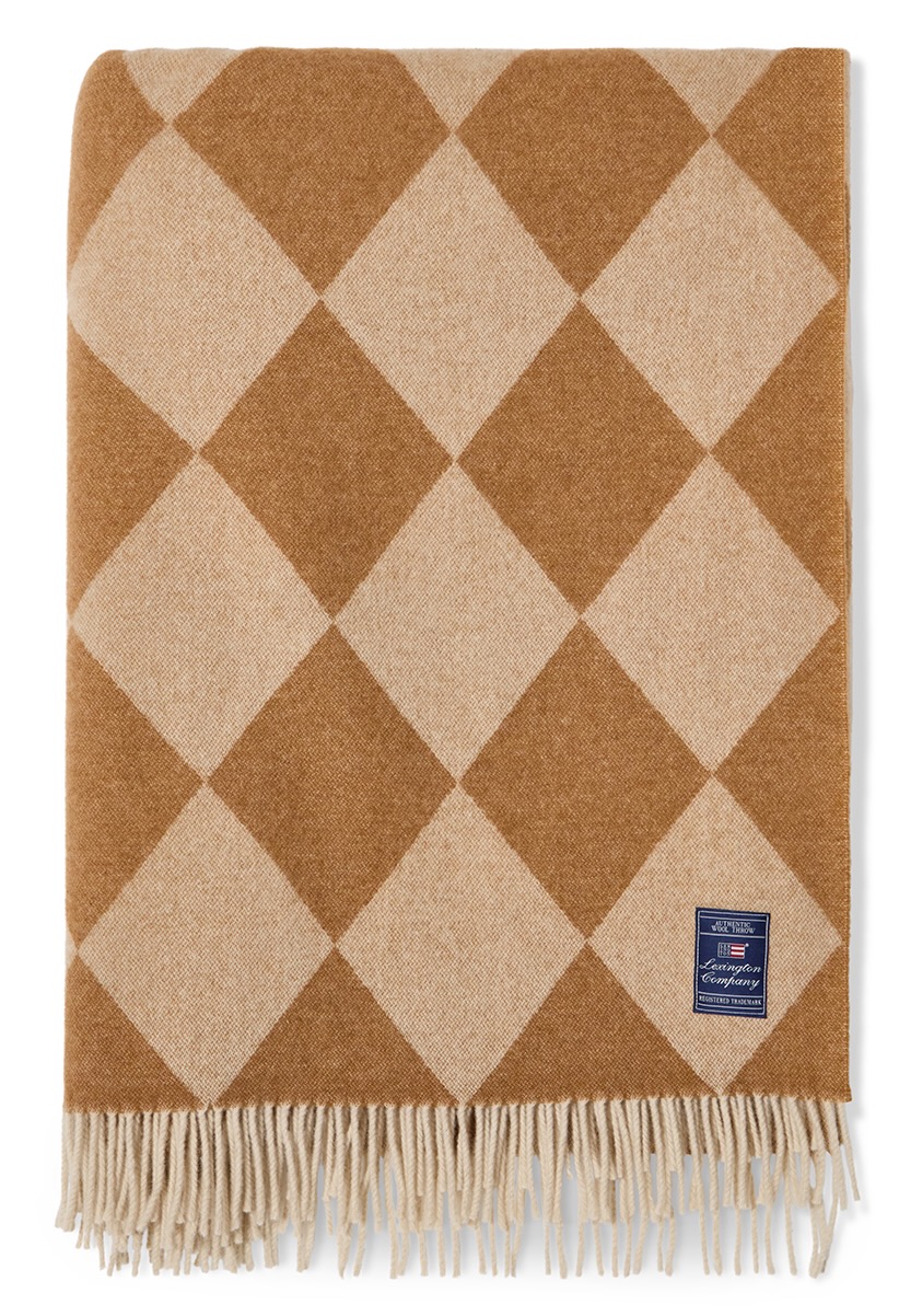 Lexington Decke Wool Throw Rauten caramel/natur Lexington Decke Wool Throw Rauten caramel/natur