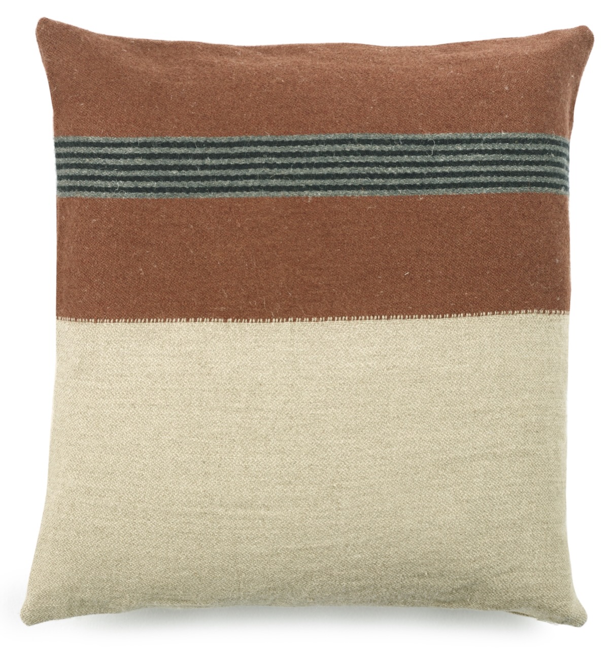 Libeco Kissenbezug Sienna Leather natur/rotbraun/grau