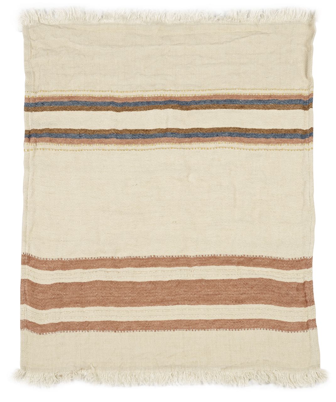 Libeco Leinenplaid Harlan Stripe natur/braun/blau Libeco Leinenplaid Harlan Stripe natur/braun/blau