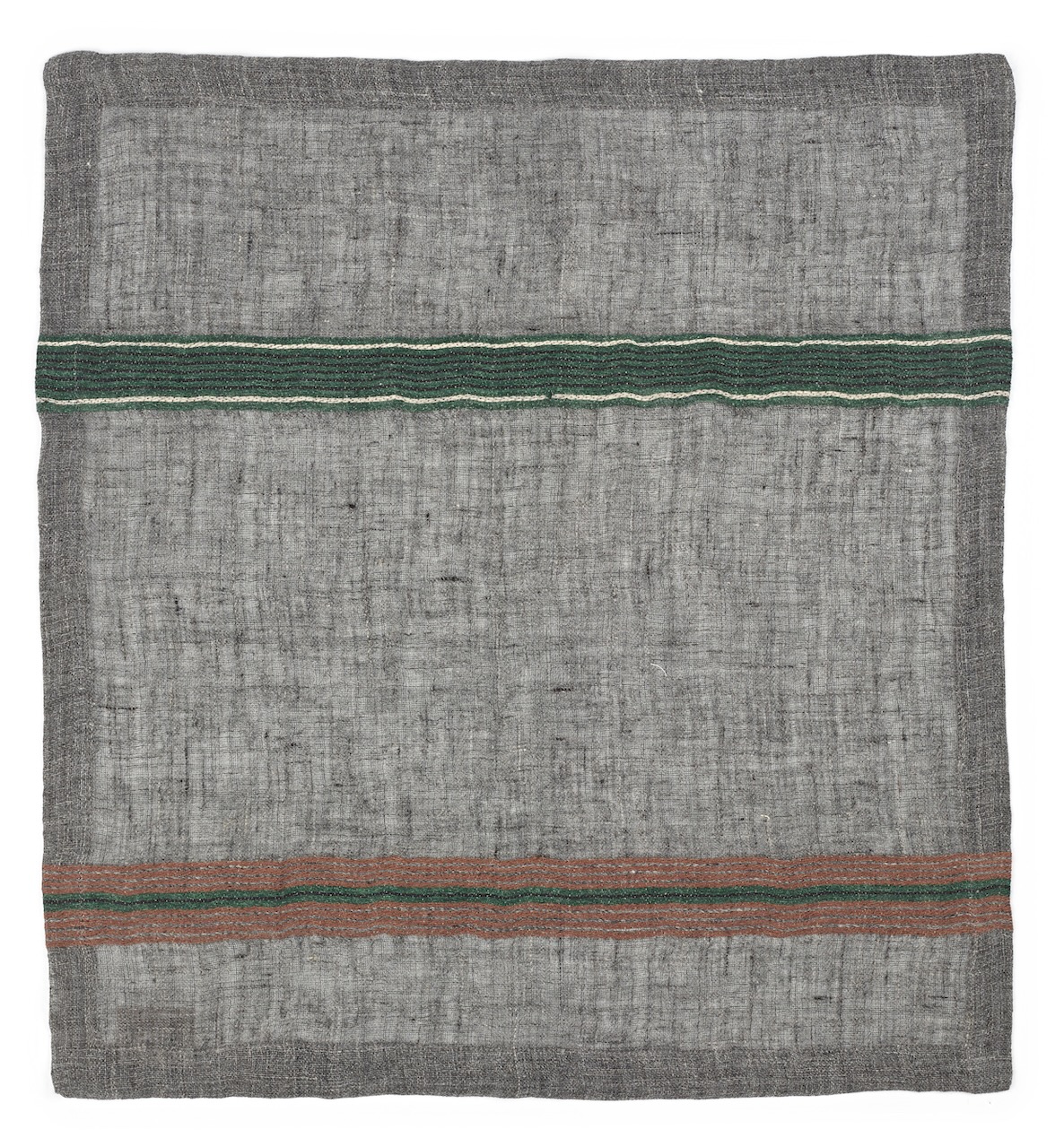 Libeco Serviette Arlo stripe grau/grün/braun