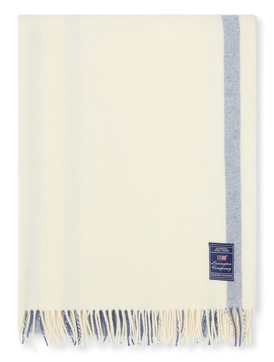 Lexington Decke Streifen weiß/blau