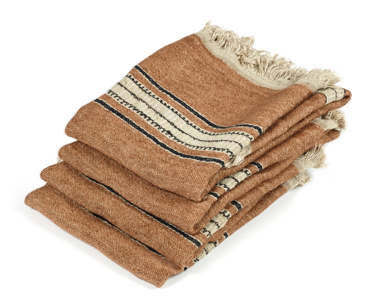 Libeco Tischset Bruges Stripe braun/grau/schwarz/natur
