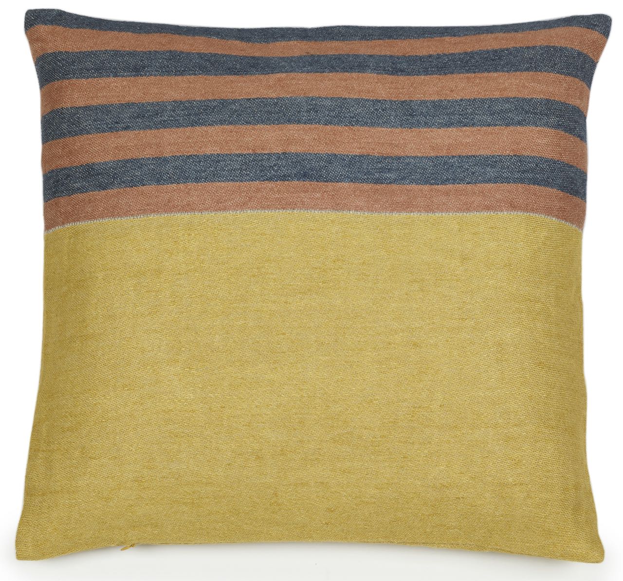Libeco Kissenbezug Earth Stripe gelb/blau/rost