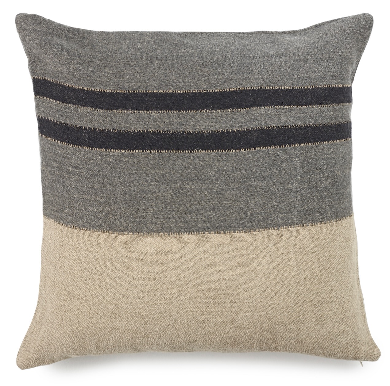 Libeco Kissenbezug Black House Stripe natur/grau/schwarz