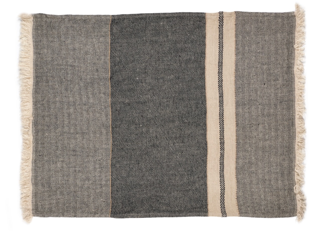 Libeco Tischset Tack Stripe anthrazit/beige Libeco Tischset Tack Stripe anthrazit/beige