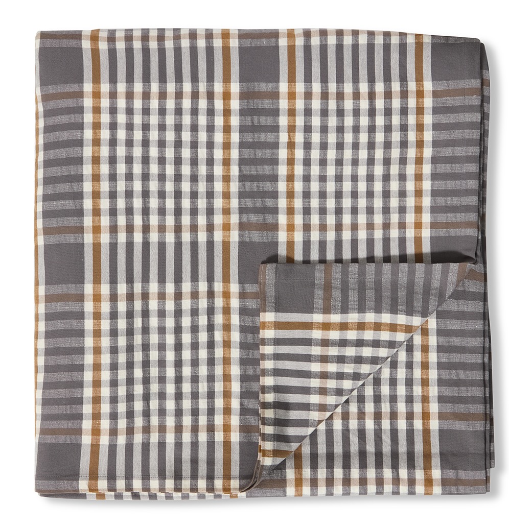 Lexington Tischdecke Karo grau/offwhite/caramel