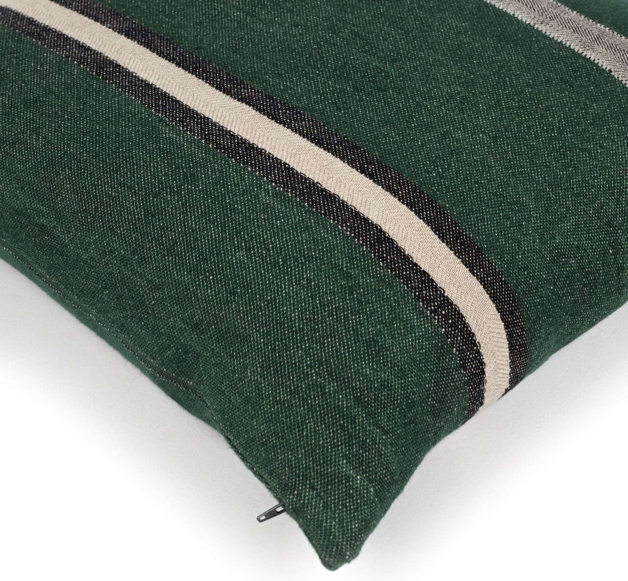 Libeco Kissenbezug Racing Green schwarz natur 50x50 cm Libeco Kissenbezug Racing Green schwarz natur 50x50 cm