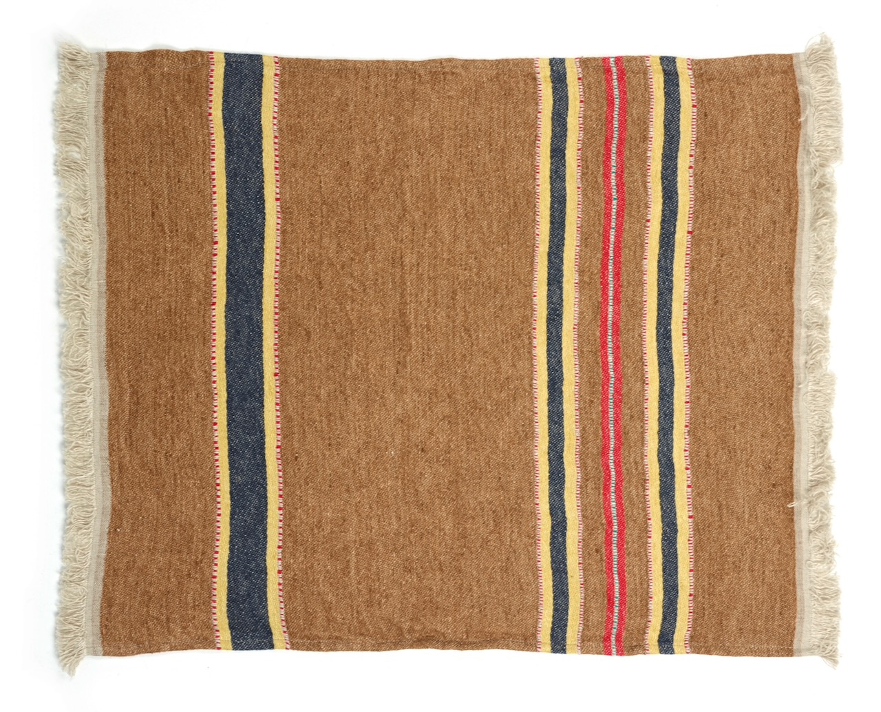 Libeco Tischset Camp Stripe cognac/blau/gelb/rot