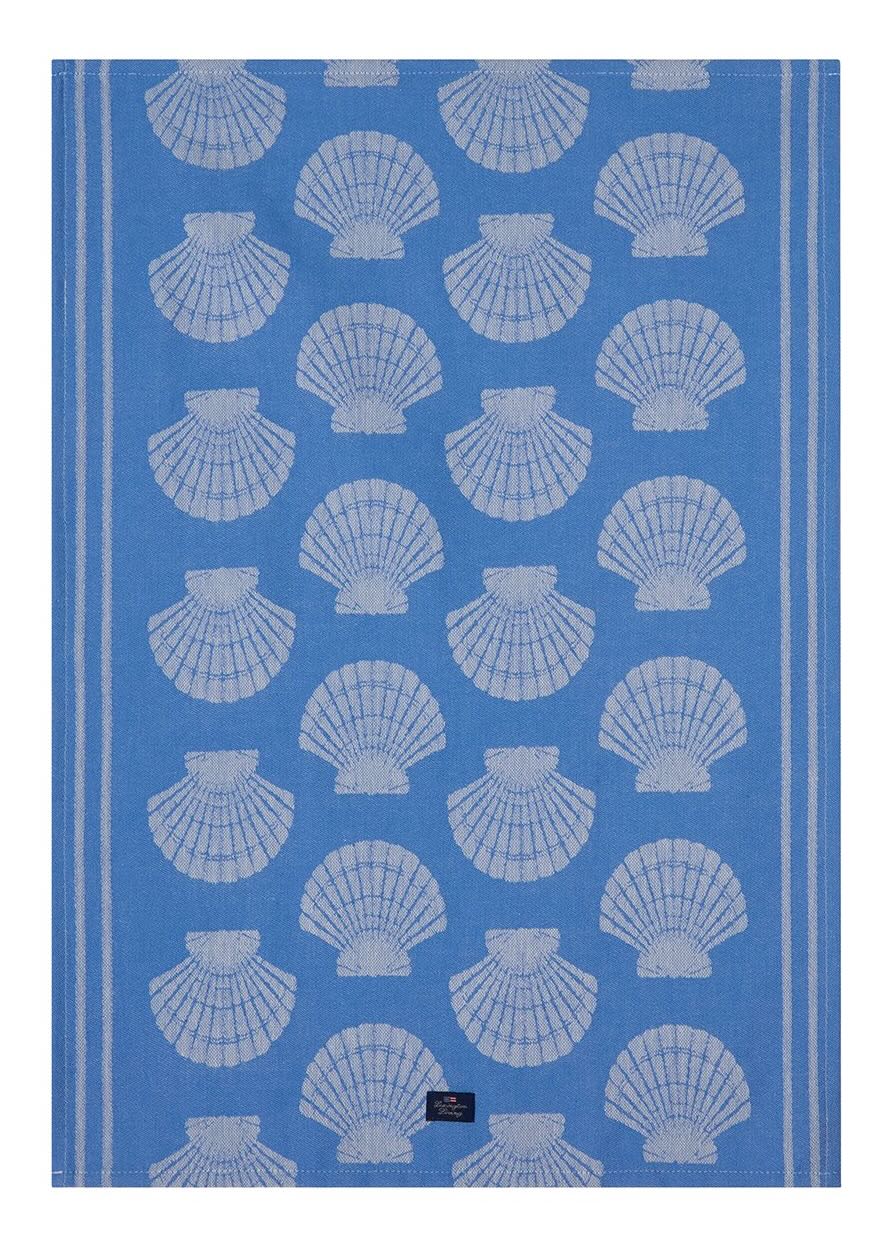 Lexington Geschirrtuch Muschel blau/weiß