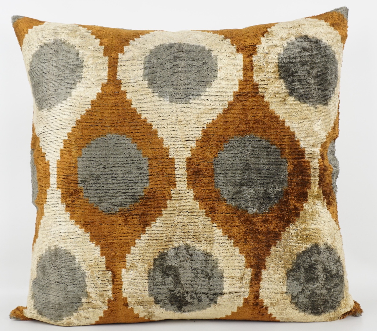 Kissenbezug Seide Ornamente natur/braun/grau 50x50 cm