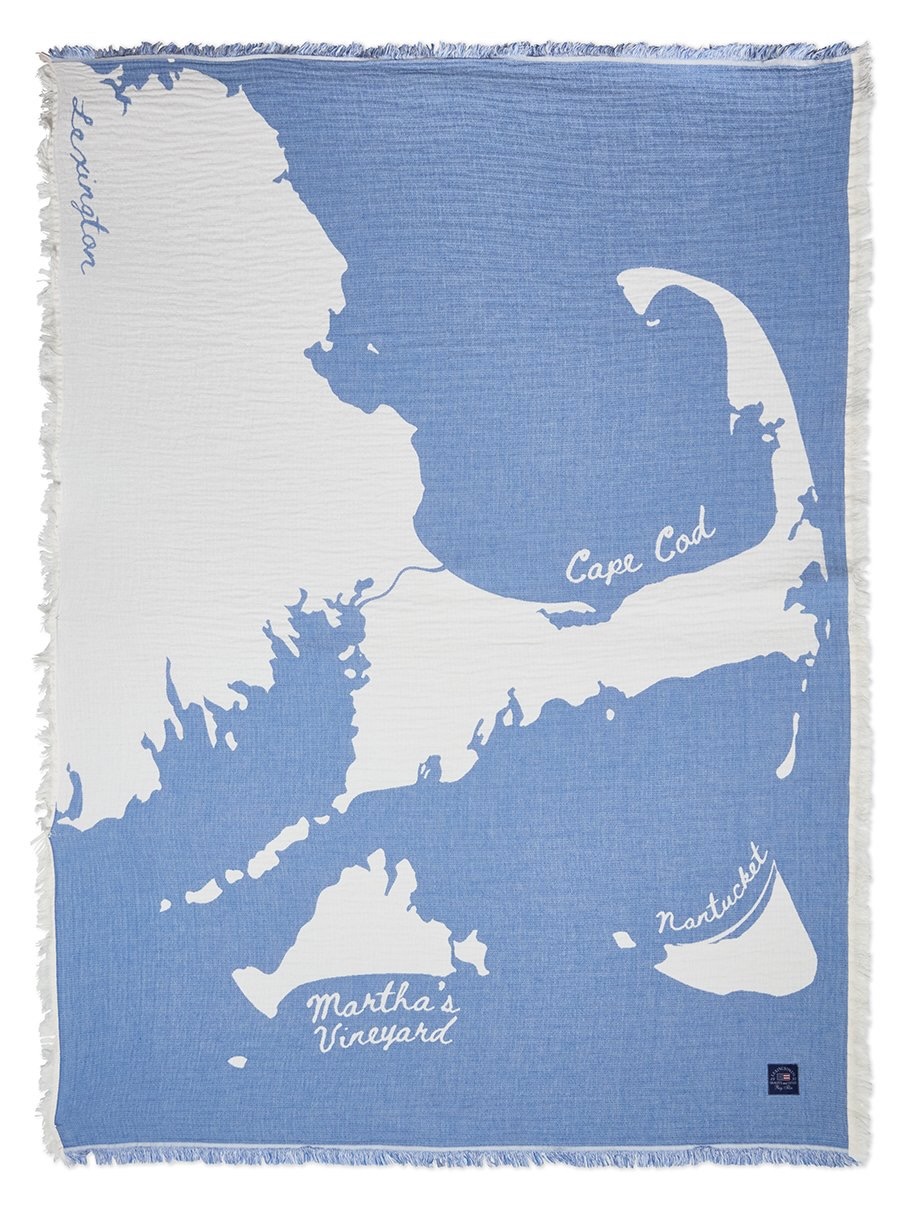 Lexington Decke Map Cape Cod Cotton blau/weiß Lexington Decke Map Cape Cod Cotton blau/weiß
