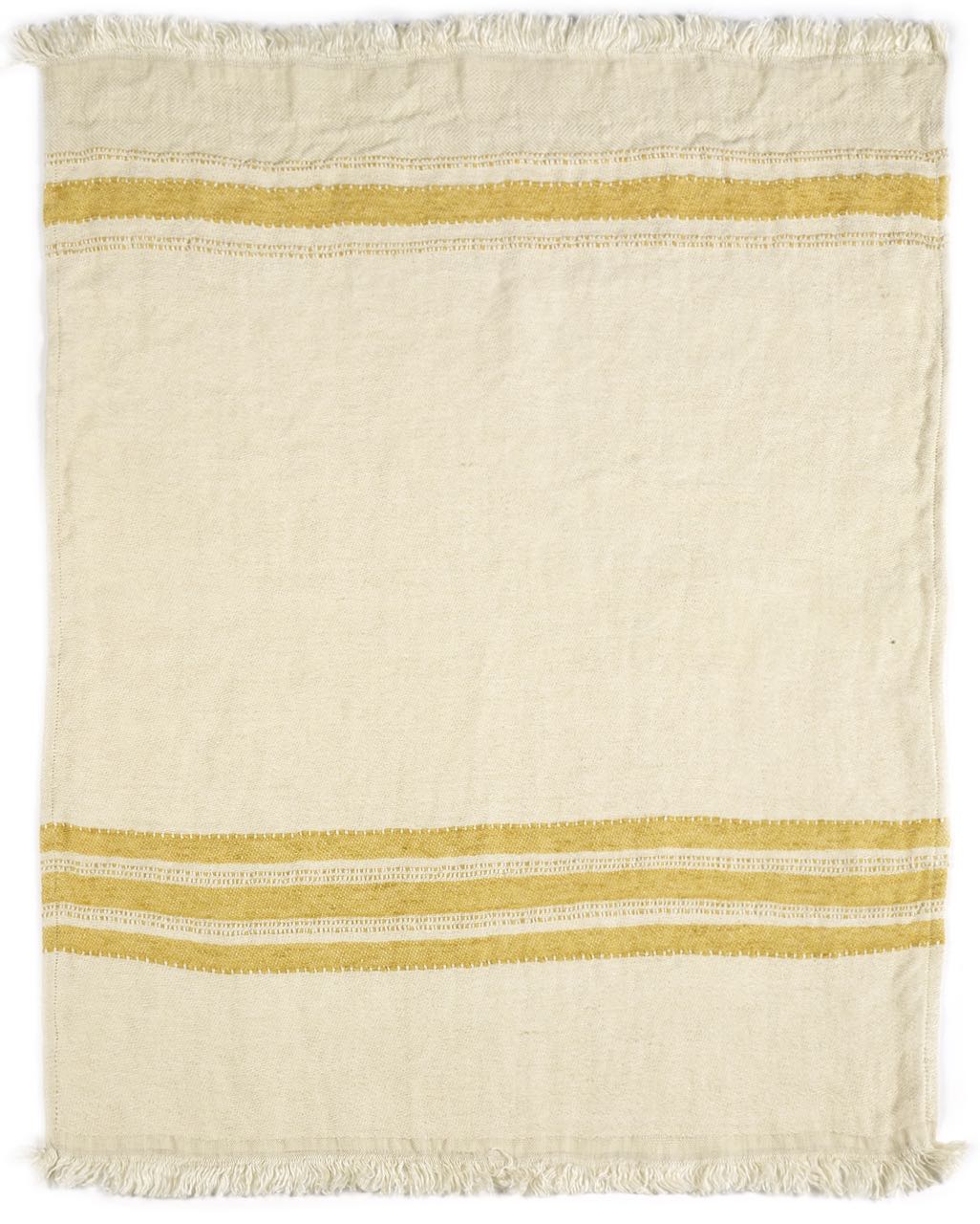 Libeco Leinenplaid Mustard Stripe gelb/wollweiß