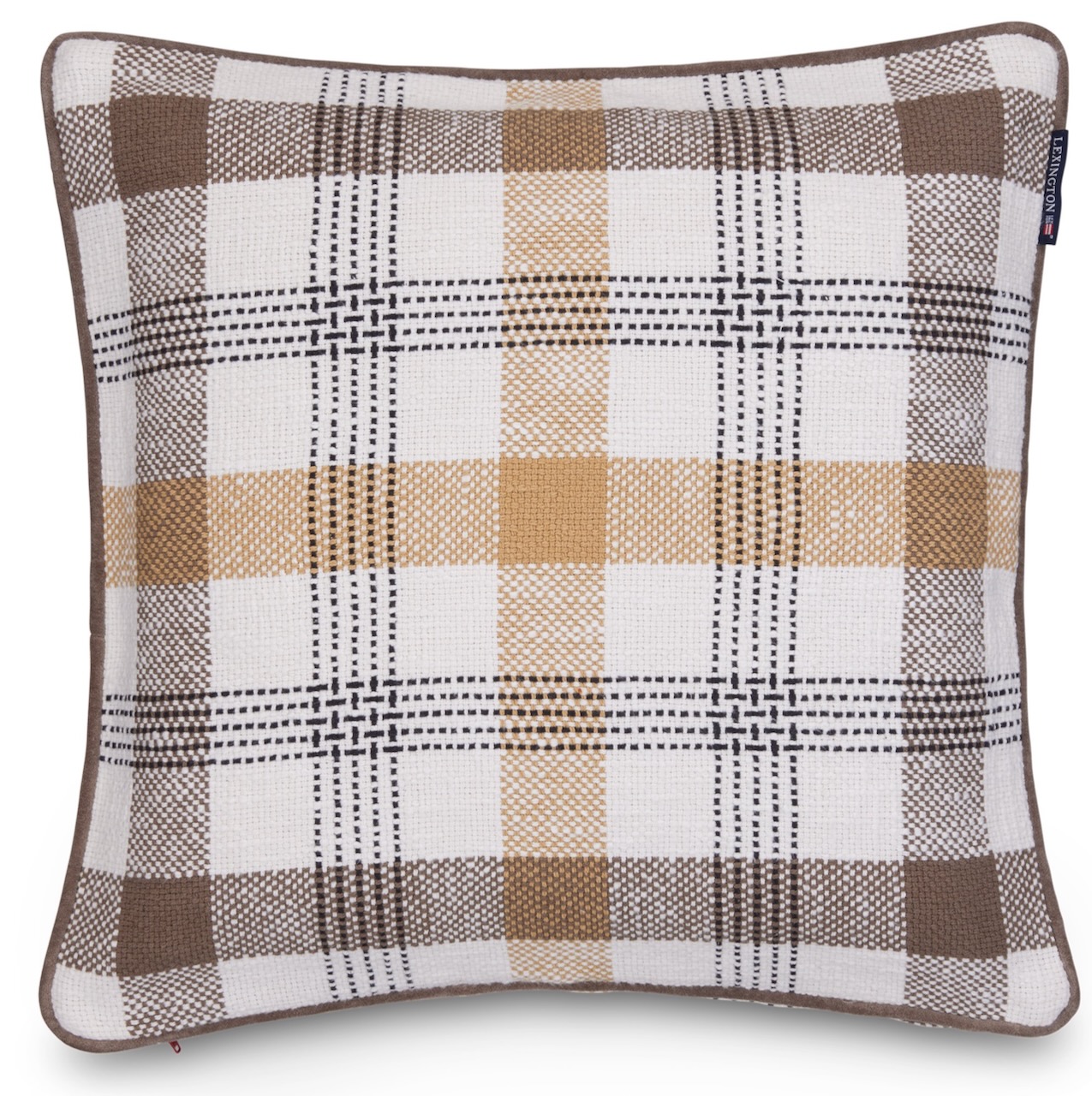 Lexington Kissenbezug Karo braun/beige/weiß