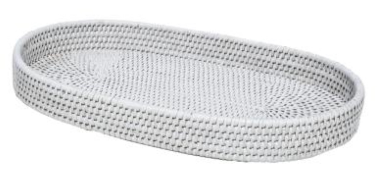 Tablett oval Togo weiß