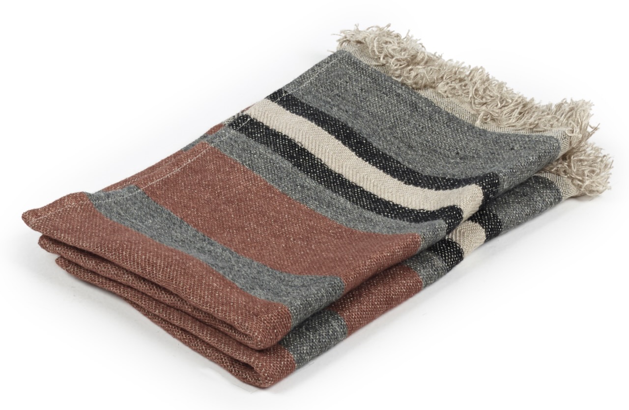 Libeco Tischset Sienna Stripe braun/grau/schwarz/natur Libeco Tischset Sienna Stripe braun/grau/schwarz/natur
