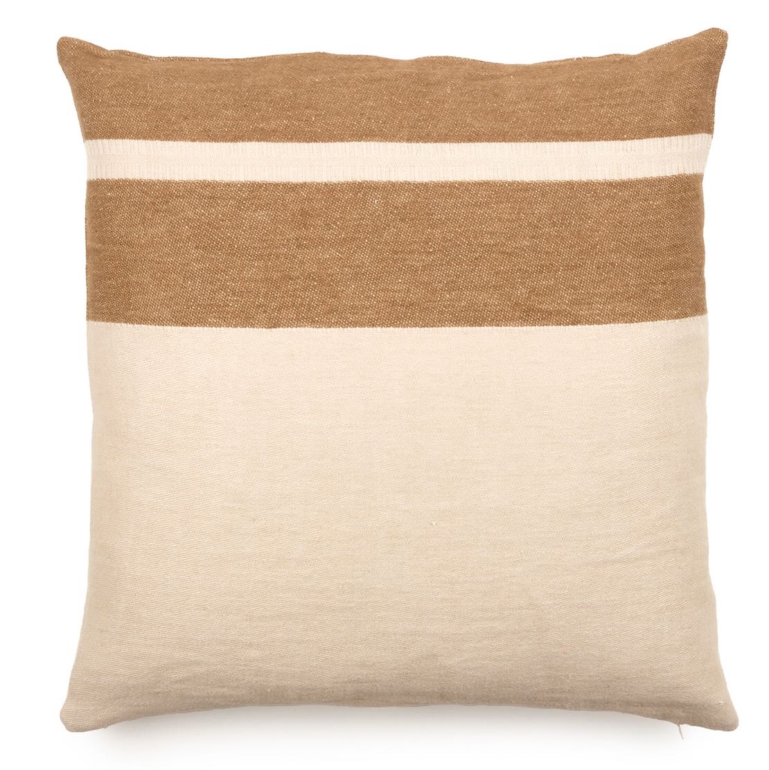 Libeco Kissenbezug Railroad Stripe natur/braun